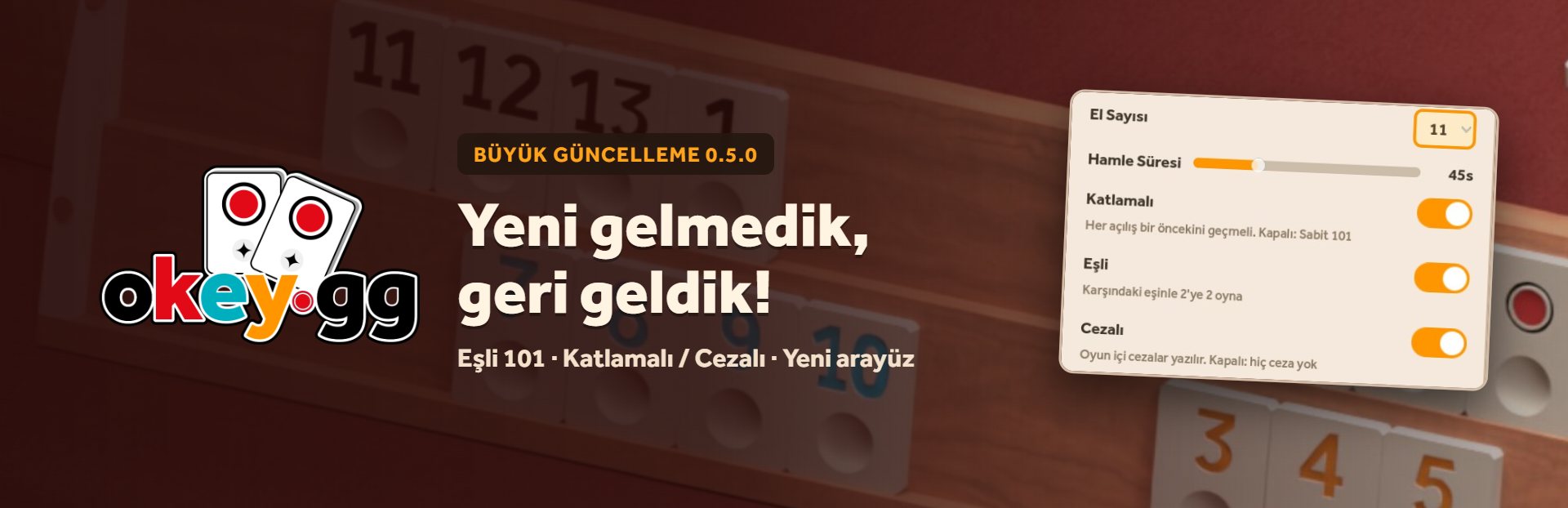 Büyük güncelleme 0.5.0: Yeni gelmedik, geri geldik!